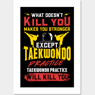 Funny Taekwondo Training - Black Belt Gift Posters and Art